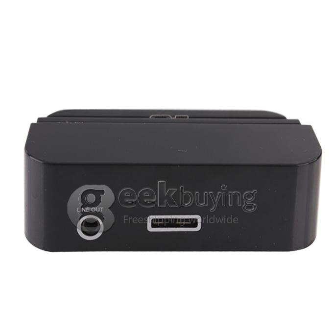 New Charging and Data Transfer Wall Charger Dock Charger with Audio Output Port for Samsung Galaxy Note 3 Ⅲ - Black