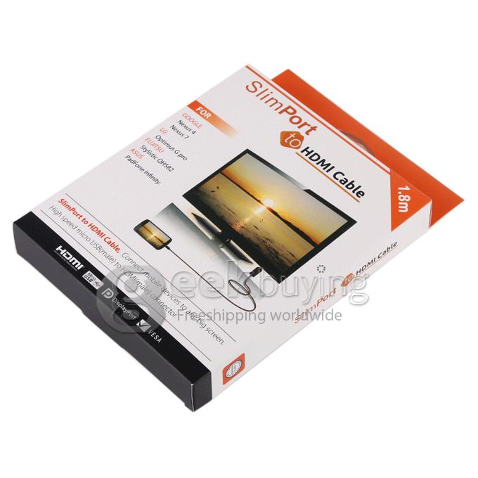 1.8m Slimport to HDMI HDTV Adapter Cable 1080p for Google Nexus 7 II Google Nexus 5/4