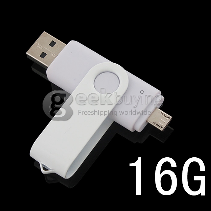 OTG External Storage Micro USB 2.0 Drive Memory Stick For Smart Phone/Tablet Pc 16G - White