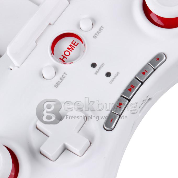 IPEGA PG-9025 Rechargeable Multimedia Bluetooth Controller with Telescopic Stand for iPod iPhone iPad Android PC Games - White