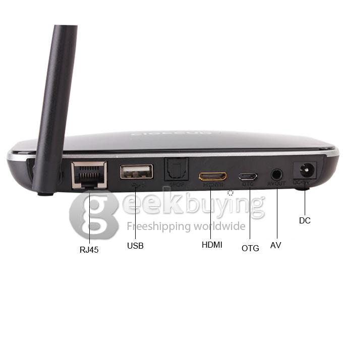 CS918 TV BOX RK3188T Bluetooth V4.0 External Wifi Antenna Ethernet Port Android 4.2 OS - Black