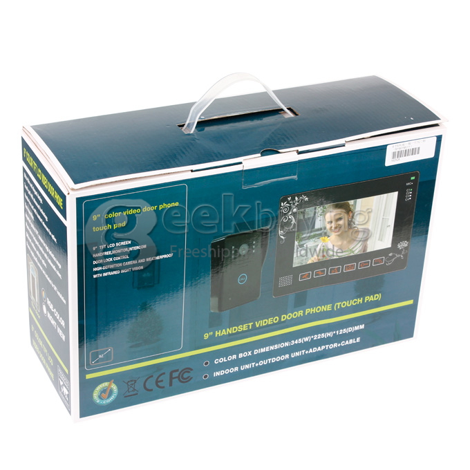 SY901MJ11 9' Video Door Phone Doorbell Intercom Kit, with SD Card Picture Record,Taking Photo (1 Camera To 1 Monitor)