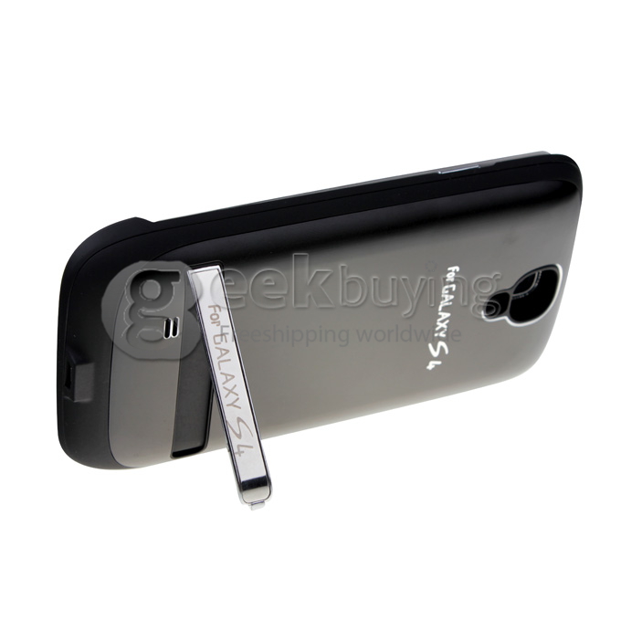 3200mAH External Backup Battery Charger Case with Stand for Samsung Galaxy S4 i9500 - Black