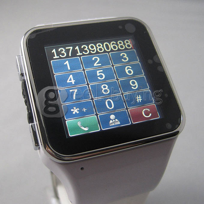 S2 1.54 Inch Touch Screen Watch Phone Smart Watches for Android IOS Sync Phonebook,Call,SMS,Anti Lost - White