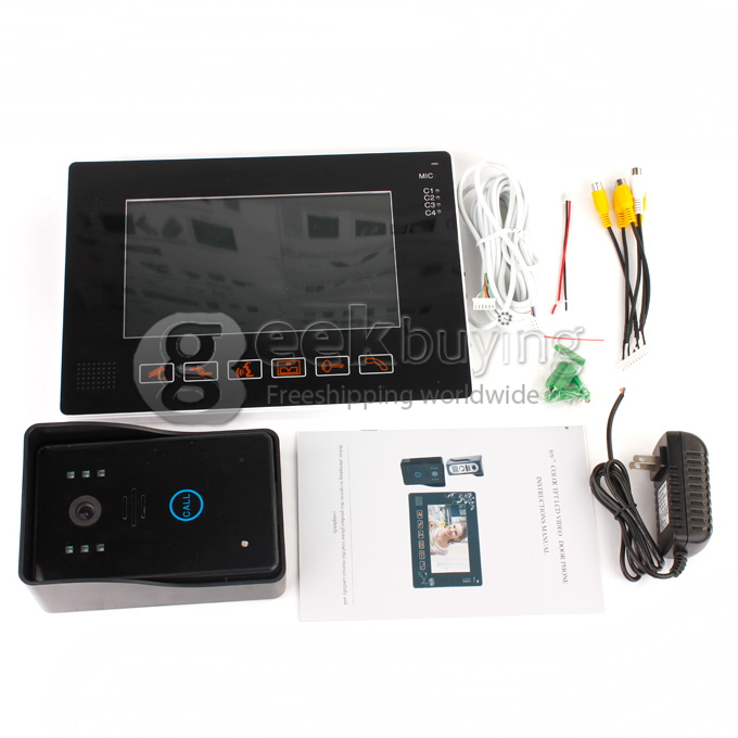 SY901MJ11 9' Video Door Phone Doorbell Intercom Kit, with SD Card Picture Record,Taking Photo (1 Camera To 1 Monitor)