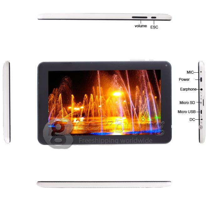 T923 Allwinner A23 Dual Core 9 Inch Android 4.2 OS Tablet PC 512MB RAM 8GB ROM Capacitive Touch Screen 800*480 - White
