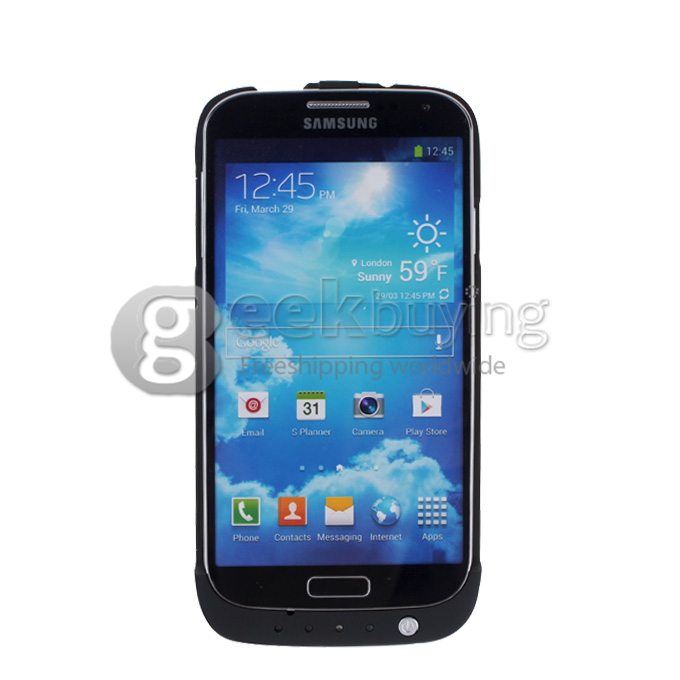 3200mAH External Backup Battery Charger Case with Stand for Samsung Galaxy S4 i9500 - Black