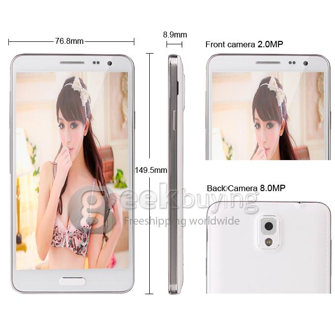 Star N8000 5.5Inch IPS QHD Screen MTK6582 Quad Core 1.3GHz SmartPhone 1GB/4GB 8.0MP Camera Android 4.2 3G/GPS/Air Gesture - White
