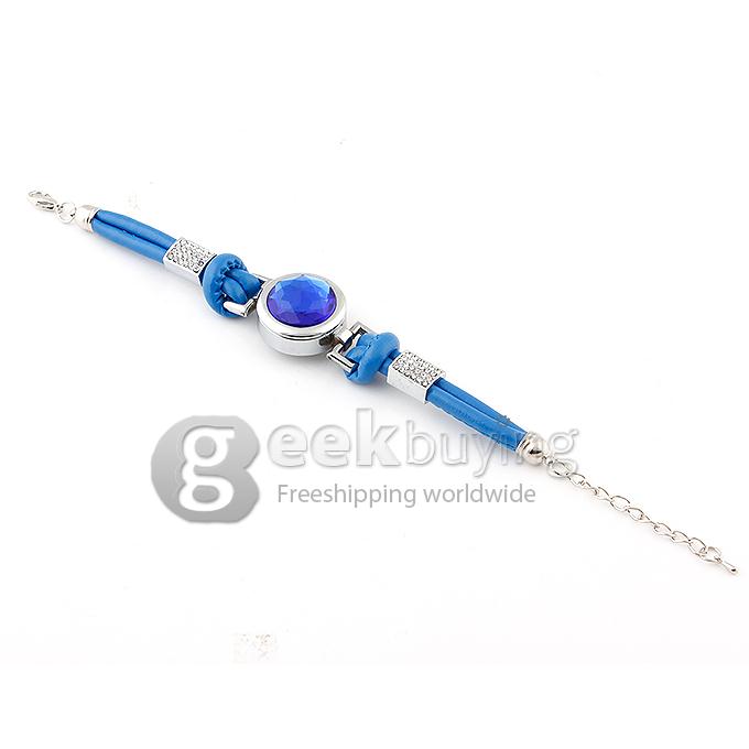 LC Crystal Women's Watch Rotation Silver Round Dial Quartz Wrist Wacth - Blue
