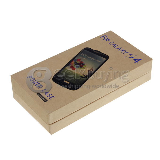 3200mAH External Backup Battery Charger Case with Stand for Samsung Galaxy S4 i9500 - Black