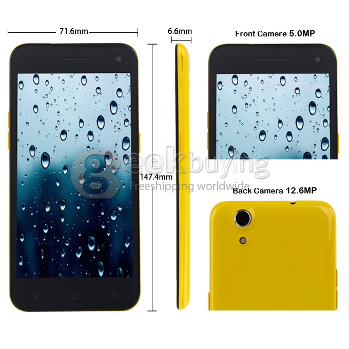 Mpai 809T 5.0inch IPS HD Screen Corning II Gorilla glass Ultrathin Quad core MTK6582 1.3GHz 8.0MP Android 4.2 1GB+4GB NFC/OTG/Air Gesture with 3G/GPS-Yellow