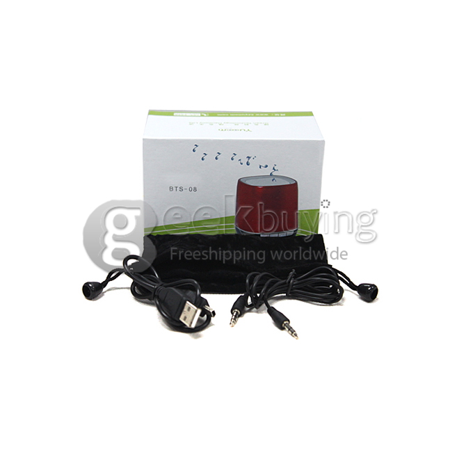 BTS08 3.0 + EDR Portable Bluetooth Stereo Speaker Hands Free for Smartphone, Laptop, iPhone, iPod