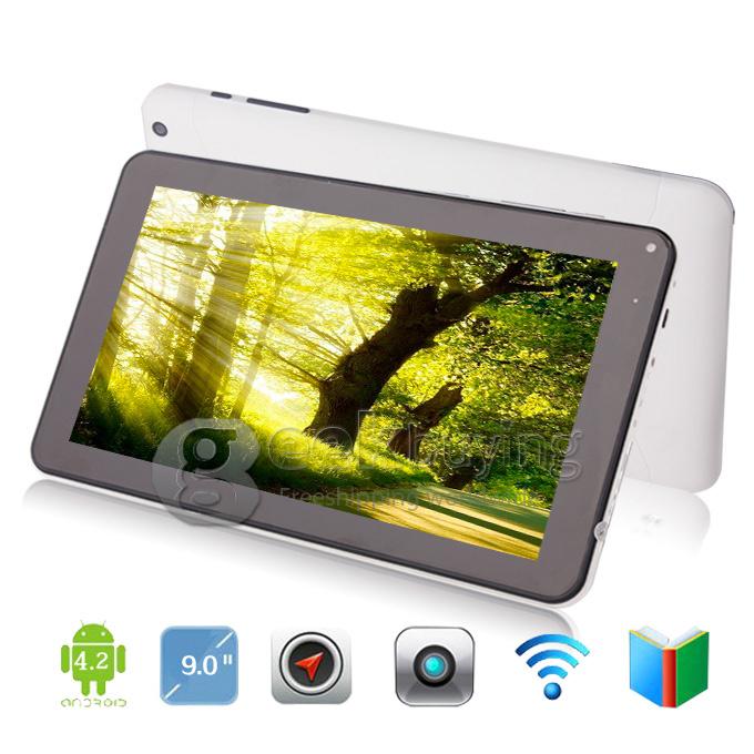 T923 Allwinner A23 Dual Core 9 Inch Android 4.2 OS Tablet PC 512MB RAM 8GB ROM Capacitive Touch Screen 800*480 - White