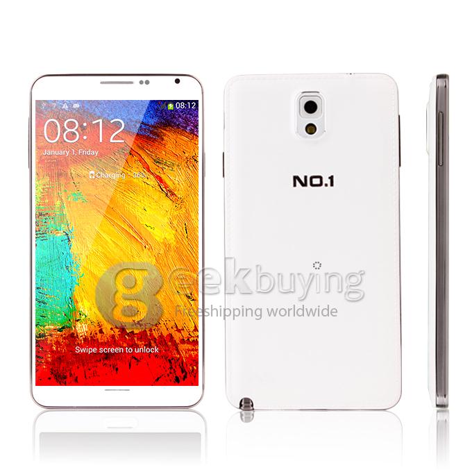 NO.1 N3 5.7Inch IPS HD Screen MTK6589 Quad Core 1.5GHz 1GB+8GB 12.6MP Camera Android 4.2 Air gesture/Eye induction/OTG/write with 3G/GPS - White