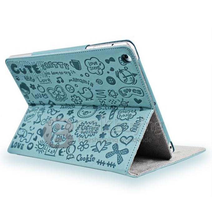 Magic Girl Pattern Ultrathin Leather Case Cover Stand Holder for Retina iPad Mini/iPad Mini 2 - Green