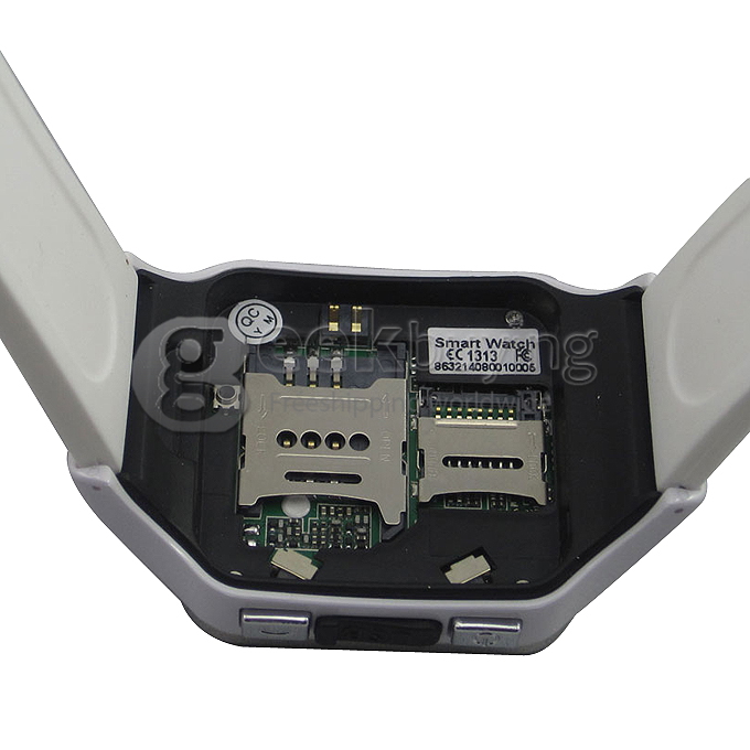 S2 1.54 Inch Touch Screen Watch Phone Smart Watches for Android IOS Sync Phonebook,Call,SMS,Anti Lost - White