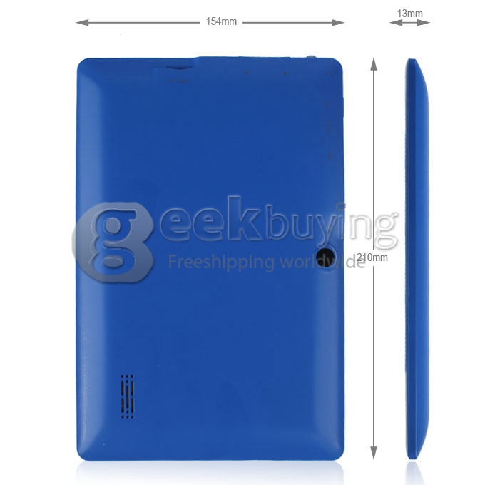 Q88pro Allwinner A23 Dual Core 7 Inch Android 4.2 OS Tablet PC 512MB RAM 4GB ROM Capacitive Touch Screen 800*480 - Blue