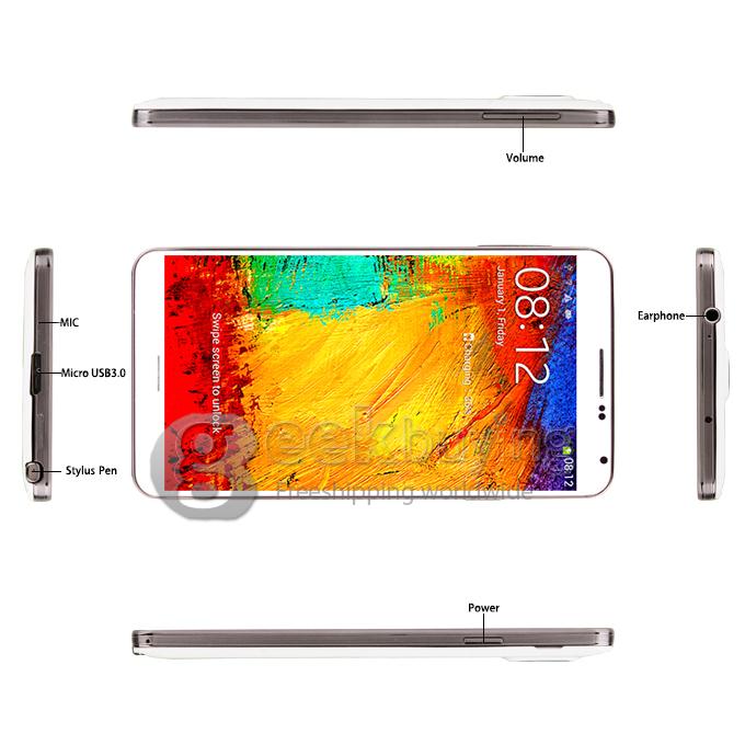 NO.1 N3 5.7Inch IPS HD Screen MTK6589 Quad Core 1.5GHz 1GB+8GB 12.6MP Camera Android 4.2 Air gesture/Eye induction/OTG/write with 3G/GPS - White