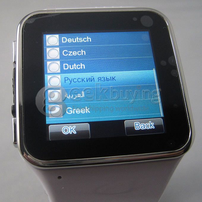 S2 1.54 Inch Touch Screen Watch Phone Smart Watches for Android IOS Sync Phonebook,Call,SMS,Anti Lost - White