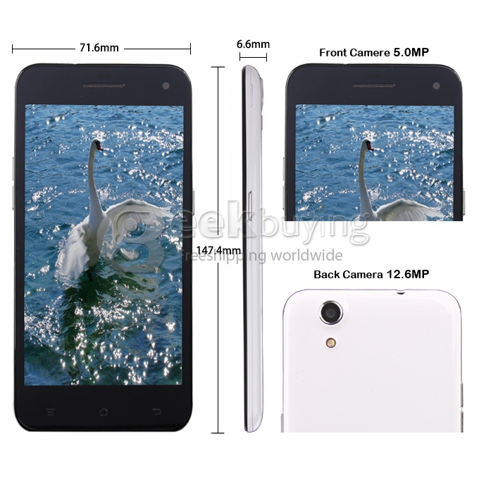 Mpai 809T MTK6582 Quad Core 1.3GHz 5.0inch Android 4.2 Smartphone 1GB RAM 4GB ROM IPS HD Screen Corning II Gorilla glass Ultrathin8.0MPNFC/OTG/Air Gesture with 3G/GPS- White