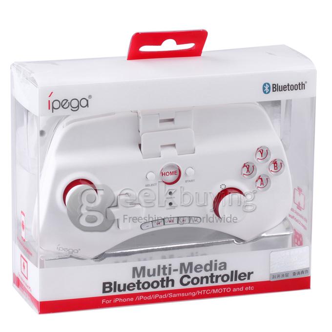IPEGA PG-9025 Rechargeable Multimedia Bluetooth Controller with Telescopic Stand for iPod iPhone iPad Android PC Games - White