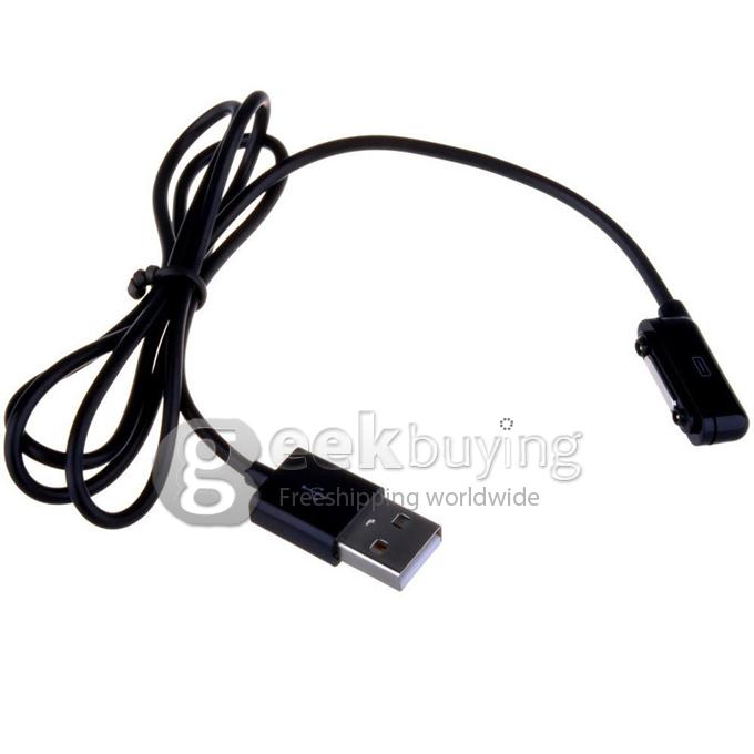 Magnetic Charger Adapter USB Cable for Sony L39h Xperia Z1 - Black