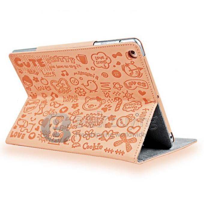 Magic Girl Pattern Ultrathin Leather Case Cover Stand Holder for Retina iPad Mini/iPad Mini 2 - Pink
