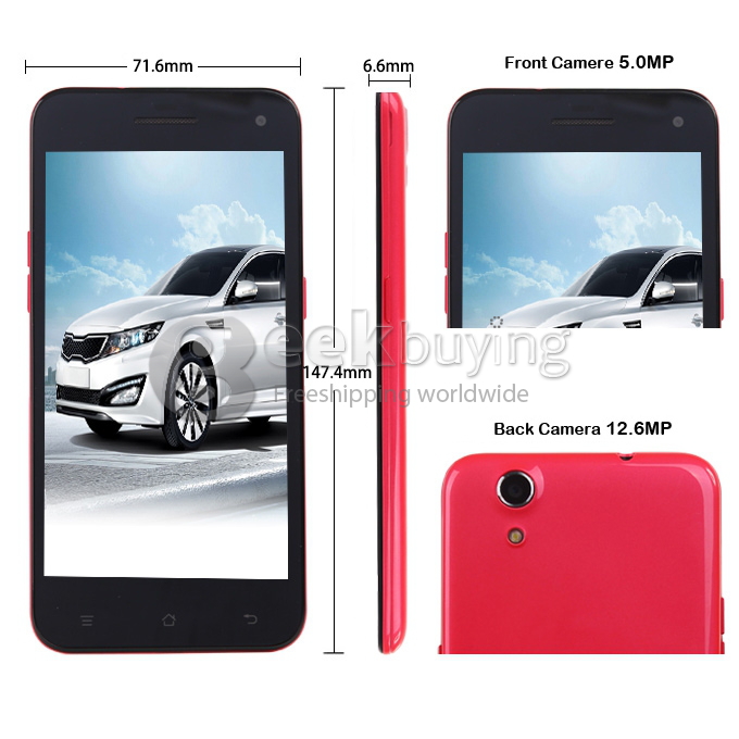 Mpai 809T 5.0inch IPS HD Screen Corning II Gorilla glass Ultrathin Quad core MTK6582 1.3GHz 8.0MP Android 4.2 1GB+4GB NFC/OTG/Air Gesture with 3G/GPS - Pink