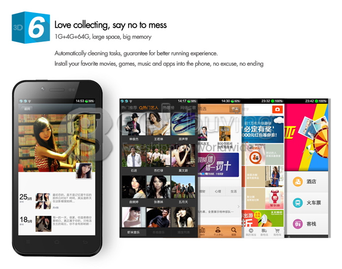 ZOPO ZP600+ 4.3Inch Glass-free 3D Screen MTK6582 Quad Core 1.3GHz 1GB+4GB 5.0MP Camera Android 4.2 3G/GPS/OTG/Wifi - White