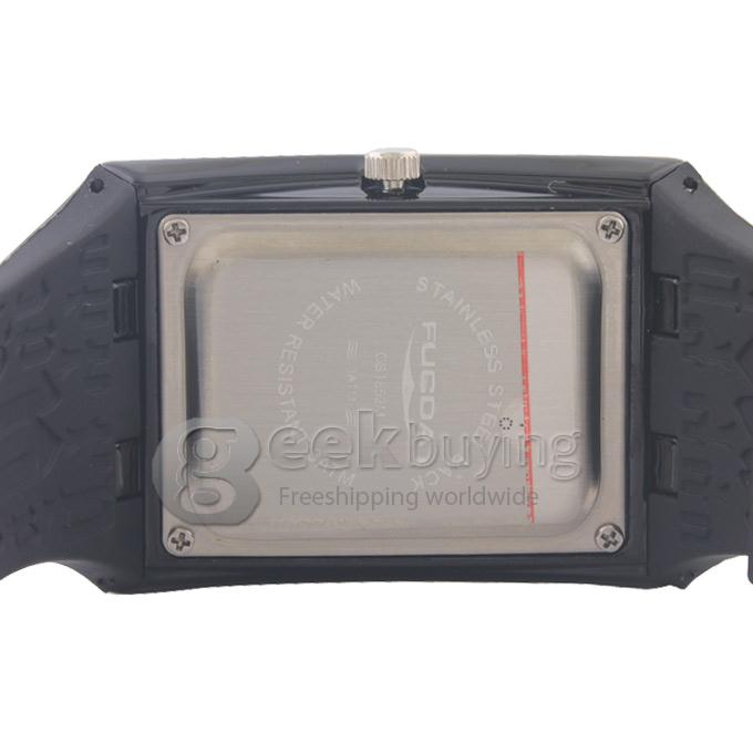 Fucda CS1852M Quartz Square Dial Silicone Wrist Watch - White