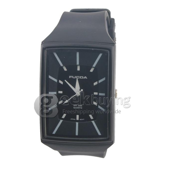 Fucda CS1852M Quartz Square Dial Silicone Wrist Watch - White