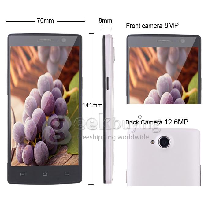 Neken N6+ 5.0Inch IPS FHD OGS Screen MTK6592 Octa-Core 1.7GHz 2GB+16GB 12.6MP Camera Android4.2 with OTG/3G/GPS - White
