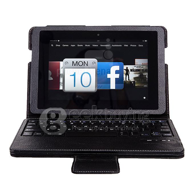 Detachable Bluetooth Keyboard with Leather Case for Amazon Kindle fire HDX 8.9