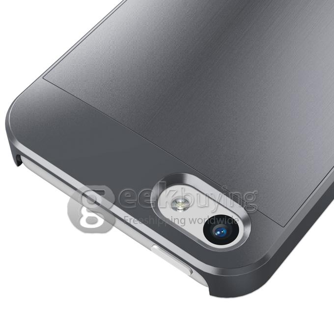 HOTGO Aluminum Alloy Protective Cover Case for iPhone 5/5S - Gray