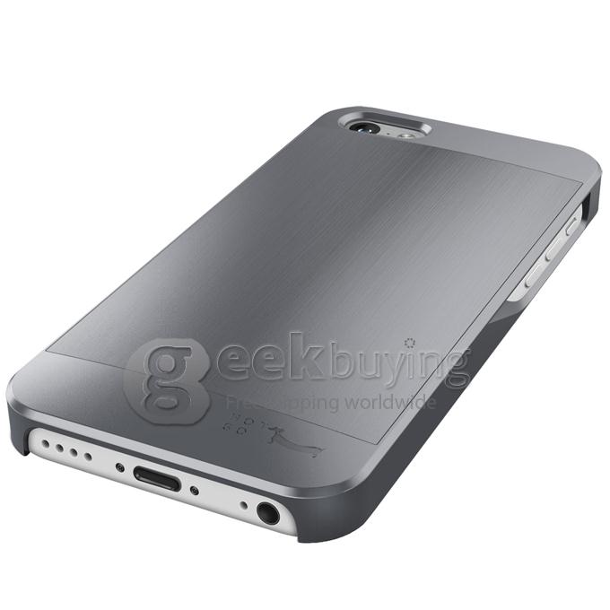 HOTGO Aluminum Alloy Protective Cover Case for iPhone 5/5S - Gray