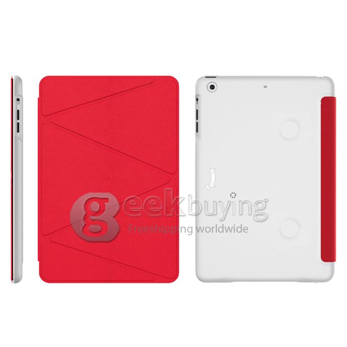 HOTGO M1 PU Leather with Plastic Protective Case for iPad mini - Red