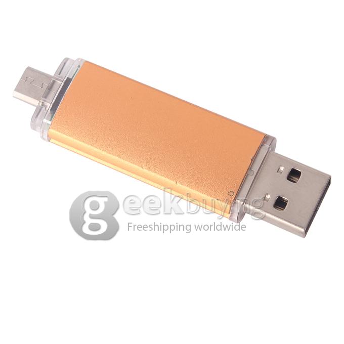 OTG External Storage Micro USB2.0 Drive Memory Stick for Smart Phone/Tablet PC 4G - Luxury Gold