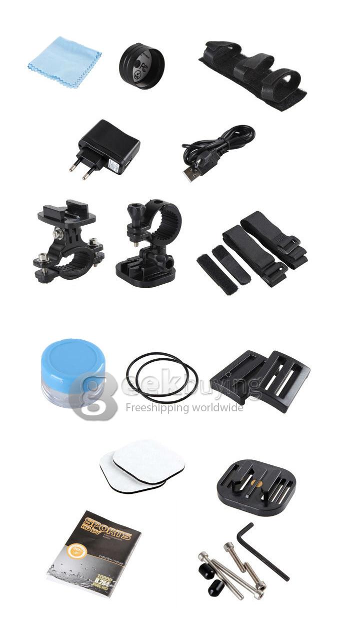 SJ2000 170A+ Wide Angle Lens 12MP 1080P H.264 Outdoor Waterproof Sports HD DV with Mic and Lithium Battery for Windows 2000 XP Vista 7 Black