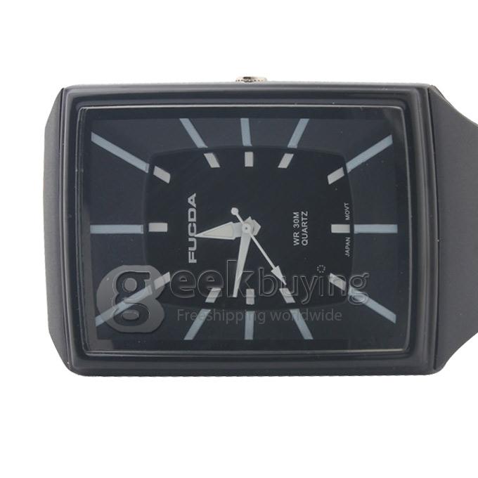 Fucda CS1852M Quartz Square Dial Silicone Wrist Watch - White