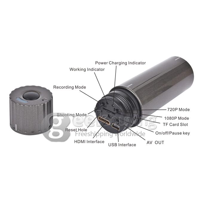 SJ72 Plastic Shell 120 Degree Angle Lens 5MP 1080P 10fps H.264 Outdoor Waterproof Sports HD DV with PC Camera Function for Windows 2000 XP Vista 7 Black