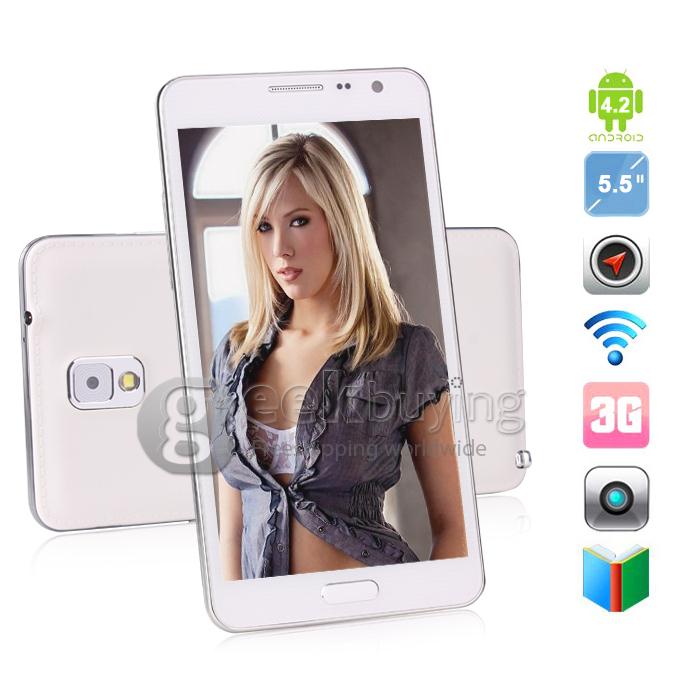 JIAKE N900W 5.5inch MTK6582 Quad Core 1.3GHz Smartphone 1GB+4GB 5.0MP Camera Android 4.2 3G/GPS - White