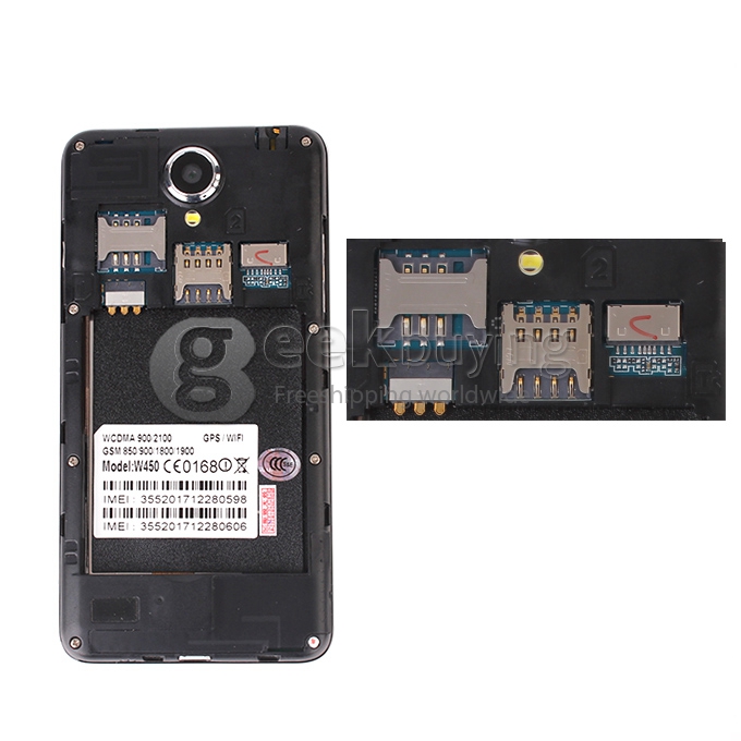 W450 4.5inch FWVGA Capacitive Screen MTK6582 Quad Core Smartphone 1G/4G 8.0MP Camera Android 4.2 OS 3G/GPS with Free Case - Pink