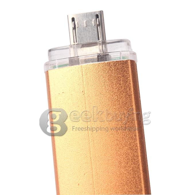 OTG External Storage Micro USB2.0 Drive Memory Stick for Smart Phone/Tablet PC 4G - Luxury Gold