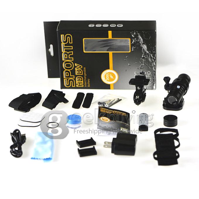SJ2000 170A+ Wide Angle Lens 12MP 1080P H.264 Outdoor Waterproof Sports HD DV with Mic and Lithium Battery for Windows 2000 XP Vista 7 Black
