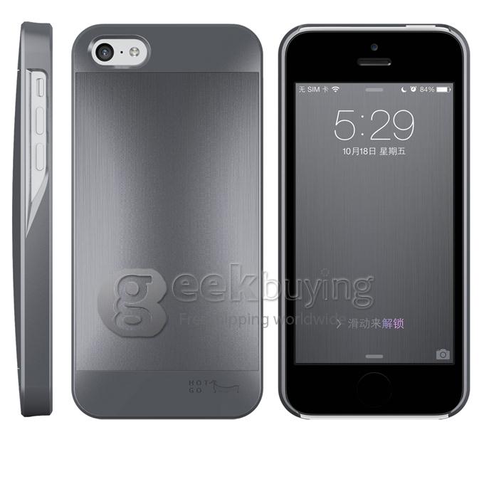 HOTGO Aluminum Alloy Protective Cover Case for iPhone 5/5S - Gray