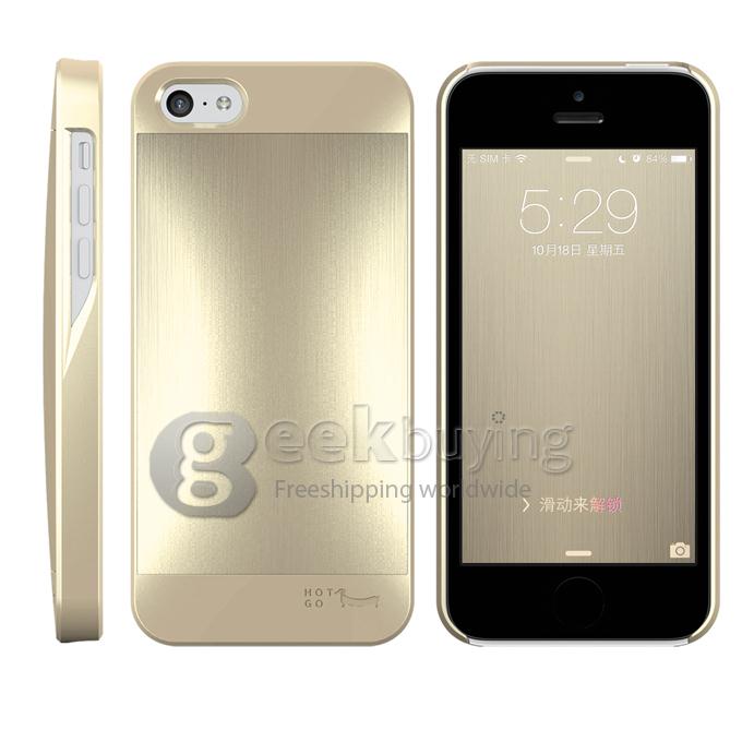 HOTGO Aluminum Alloy Protective Cover Case for iPhone 5/5S - Gold