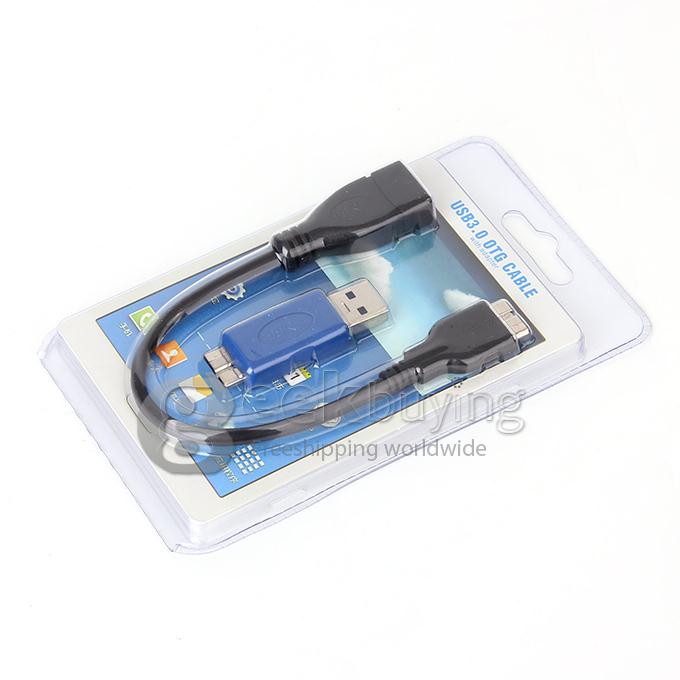 USB 3.0 OTG Cable with A Male to Micro B Adapter for Samsung Galaxy Note 3 III N9000 N9005 - Black