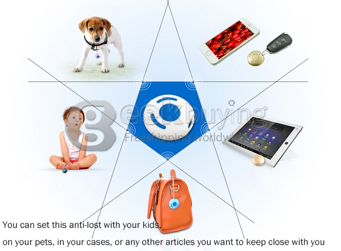 HAVIR HV-100 Mini Wireless Bluetooth Anti-lost Alarm for iPhone 4S/5/5S/5C/iPad Mini/iPad 3/iPad 4/iPad Air/iPod Touch 5 - Blue