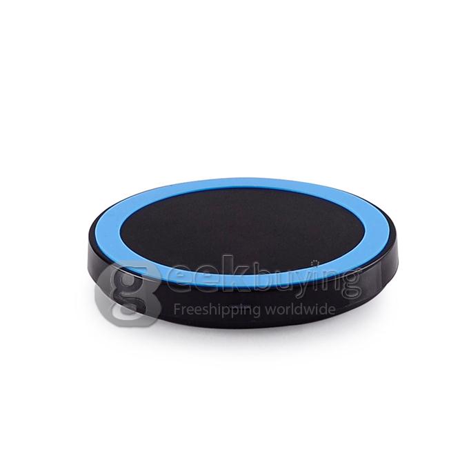 T200 New Wireless Charging Pad Qi-Enabled USB Charger Phone Charger for All Qi Compatible Devices - Black + Blue