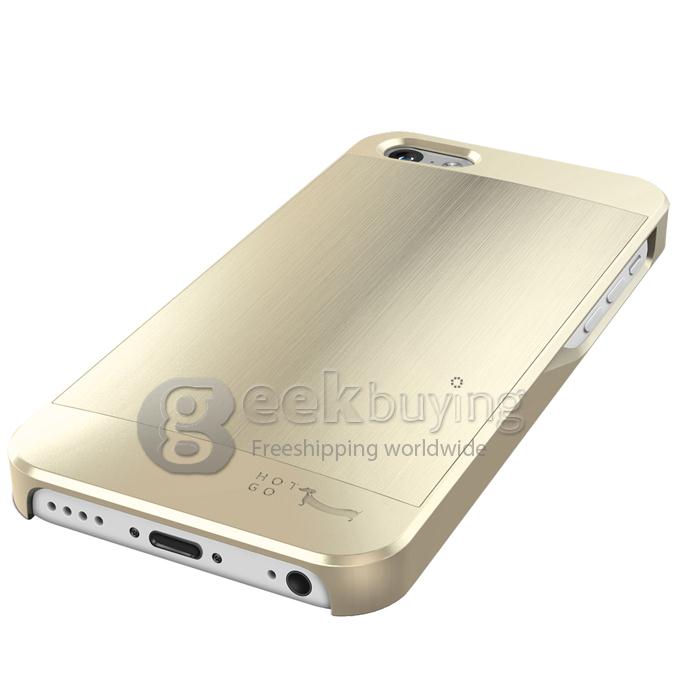 HOTGO Aluminum Alloy Protective Cover Case for iPhone 5/5S - Gold